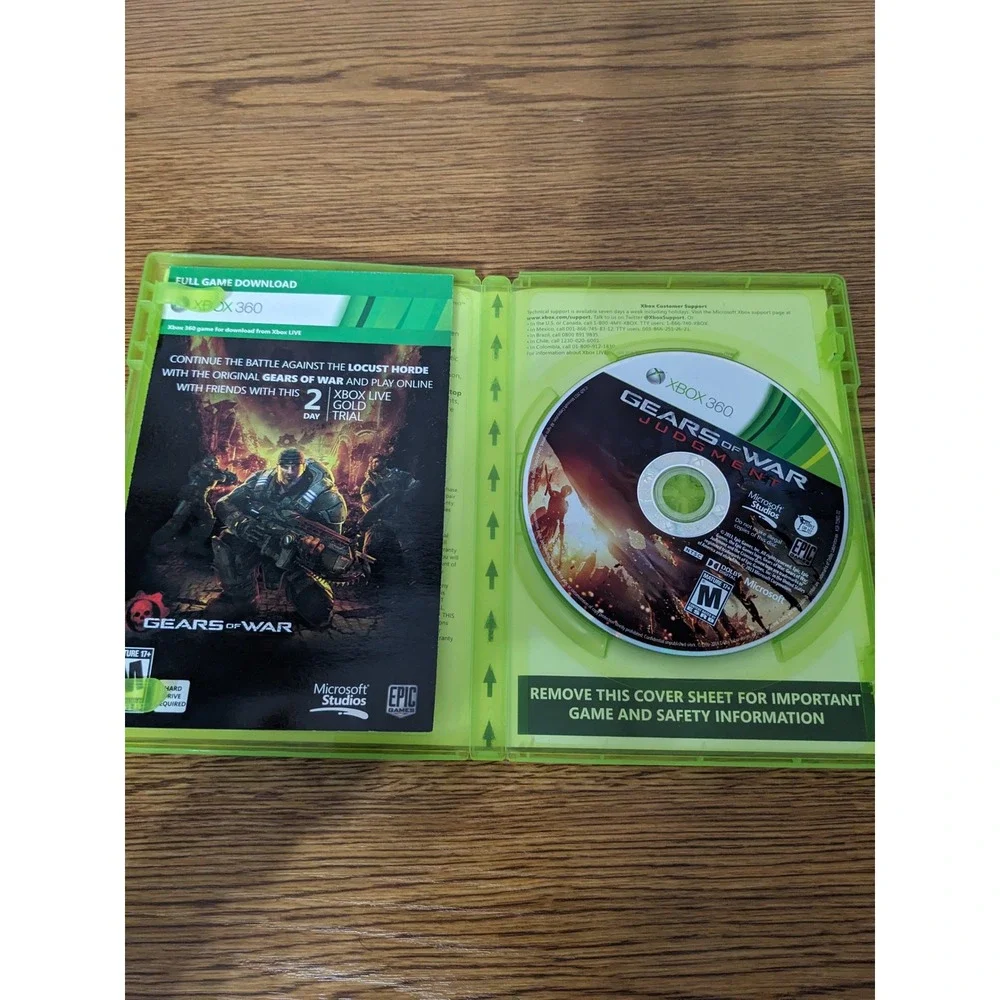 Gears of War Judgment Xbox 360 Microsoft Epic Games Shooter Video Game Disc